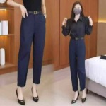 New Spring & Autumn Women's Solid Versatile Casual Dress Pants, Approx 514 Pieces, Bulk Clearance Wholesale Price 5.6 CNY - Image 4
