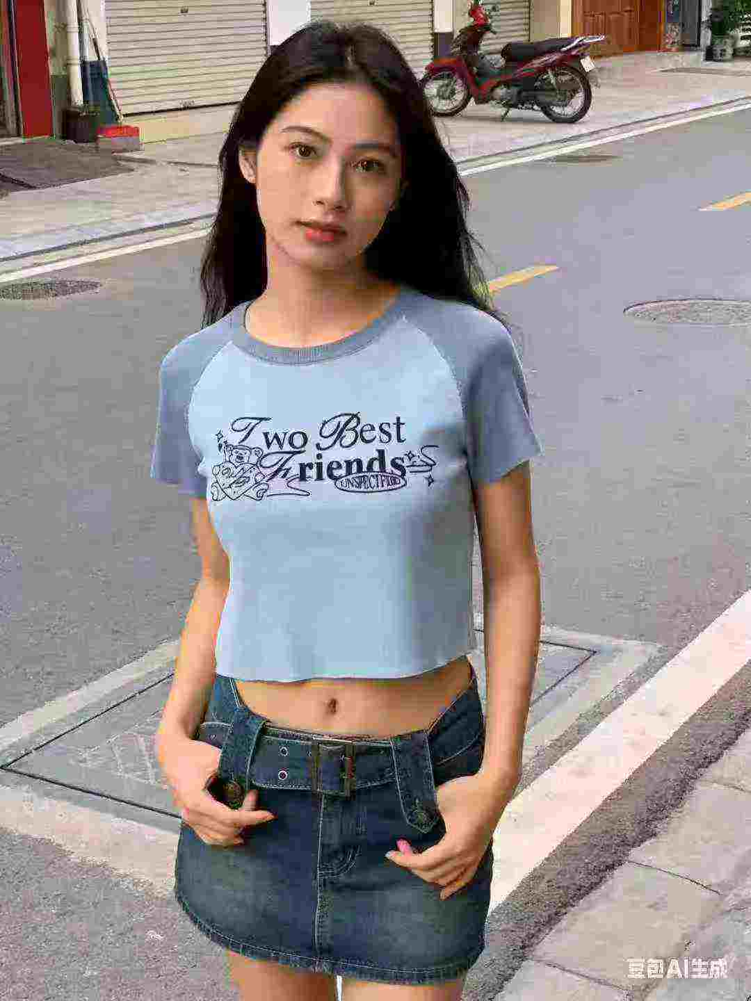 Clearance Stock: About 660 Pieces Women's Cropped Knit Short Sleeve Tops - Image 1