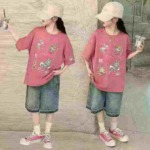 980 Pieces Cotton Summer Cartoon Unisex Kids T-Shirts Bulk Stock Wholesale Clearance - Image 8