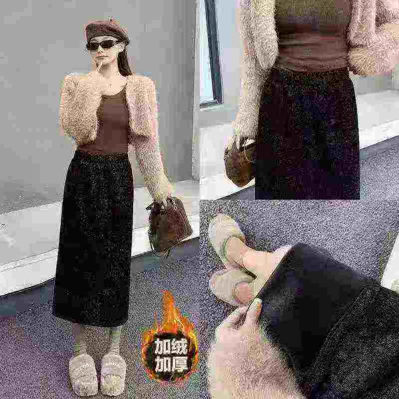 2025 New Fall Winter Women's High Waist Corduroy A-line Midi Long Skirts, 420 Pieces Stock Clearance Wholesale - Image 1