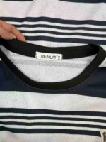 Clearance 210 Pieces American High Street Badge Stripe Short Sleeve T-Shirts, Loose Drop Shoulder Casual Unisex Couple Summer Tops - Image 3