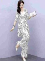 175 Sets Summer Korean Style Fashion Plus Size Women's High Waist Drapey Wide Leg Chiffon Pant Sets Stock Lot - Image 1