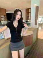 651 Pcs Pure Cotton Sexy Hollow Out Backless Printed Short Sleeve T-Shirts Bulk Stock Lot - Image 5