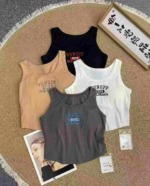 114 Pcs Sweet & Spicy Style Embroidered Letter Camisole Vests 3XL-5XL With Chest Pads - Image 8