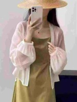 Vintage Chiffon Designer Open Cardigan Lantern Long Sleeve Sun Protection, 3 Colors, Around 120 Pieces - Image 6