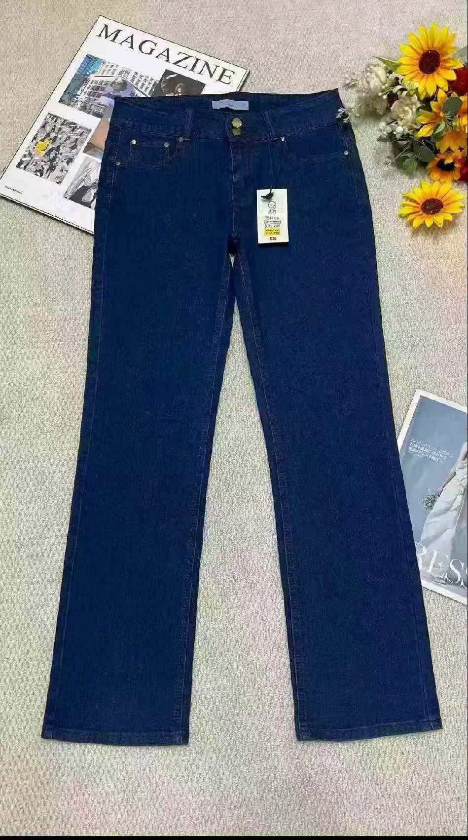 Spring New High Stretch American Style Loose Multi-button Straight Jeans | Around 100 Pcs Stock Clearance, 10.6 CNY All Clear - Image 1
