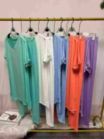 European & American Fashion Women's Split Short Sleeve Long Pants 2-Piece Set, 5 Colors, Around 118 Sets, Sizes S-3XL - Image 3