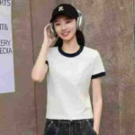 180 Pcs Contrast Color Pure Cotton Short Sleeve T-Shirts Bulk Wholesale Stock - Image 6