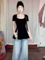 Clearance 82 Pieces Summer Side Slit Midi-length Short Sleeve Tops, 134 Size, Individual Packing - Image 9