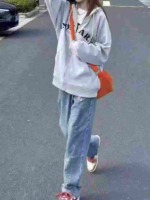 Approx 750 Pieces Clearance Stock: Spring Autumn Vintage Branded Loose Hooded Zip Up Cardigan Sweatshirts for Men Women Couples, Fleece & Non-Fleece Available - Image 1