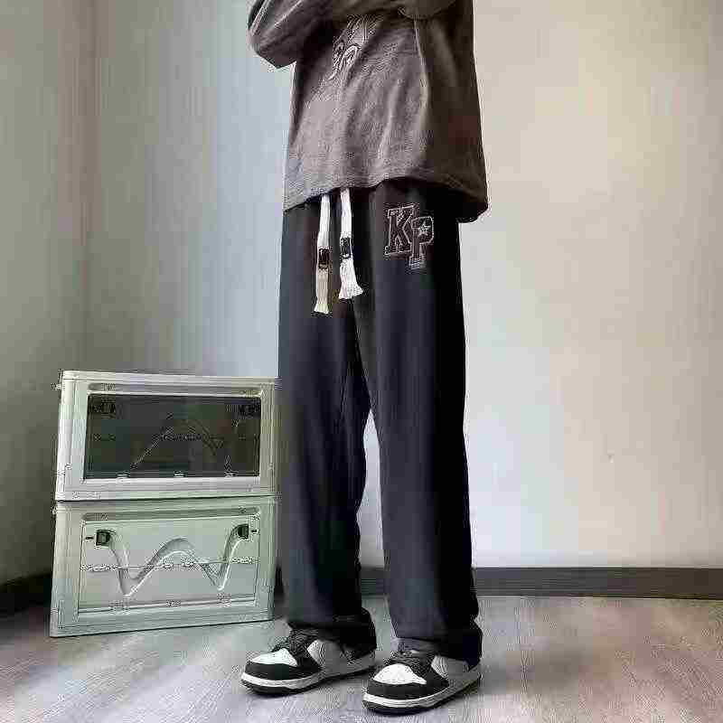 Clearance Stock Men's American Trendy Loose Wide-leg Straight Sweatpants | Bulk Wholesale Export 454pcs Sizes M-4XL - Image 1