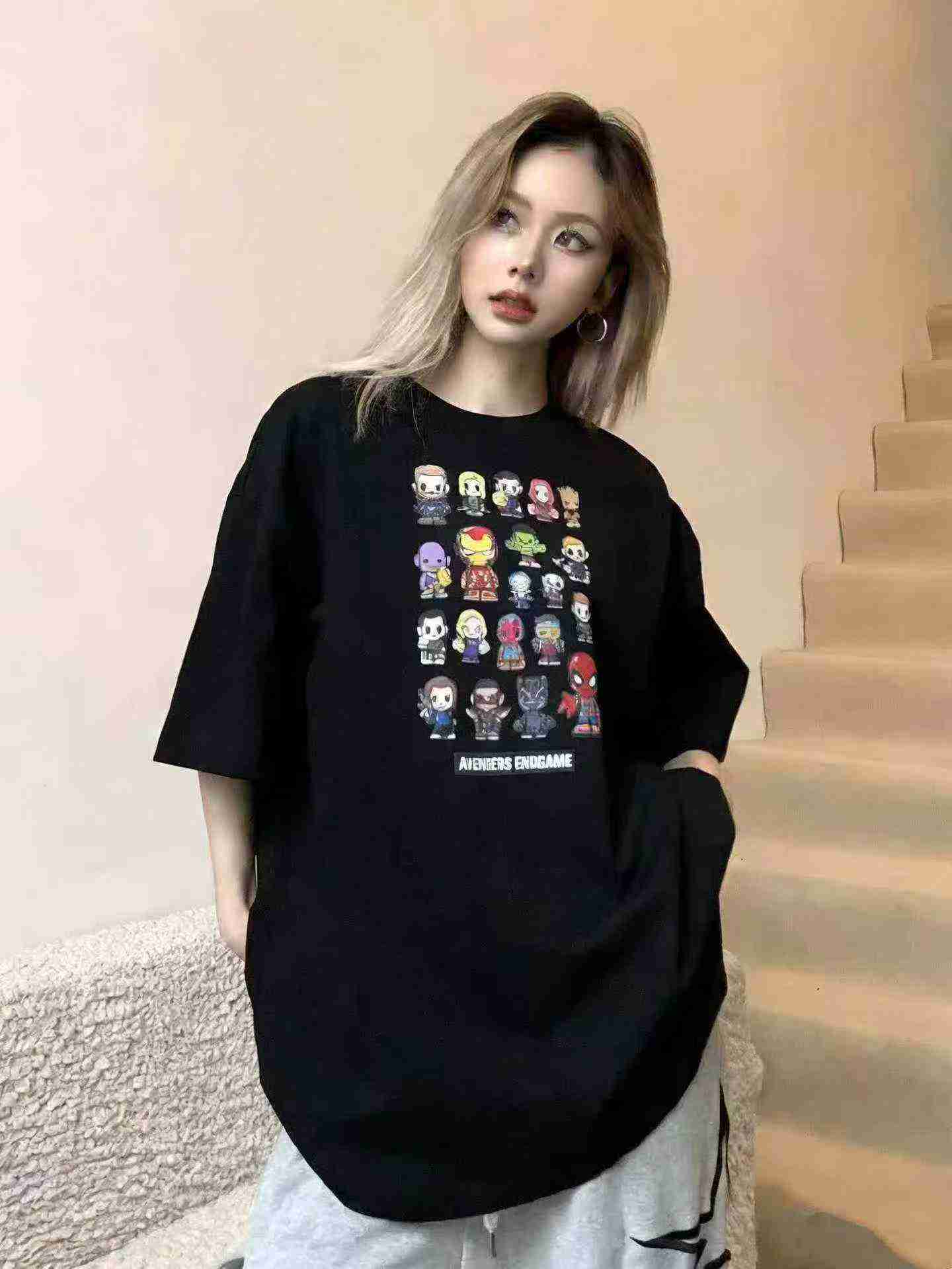 Clearance Trendy Pure Cotton Fashion Couple T-Shirts Bulk Chinese Clothing Stock Wholesale Export - Image 1