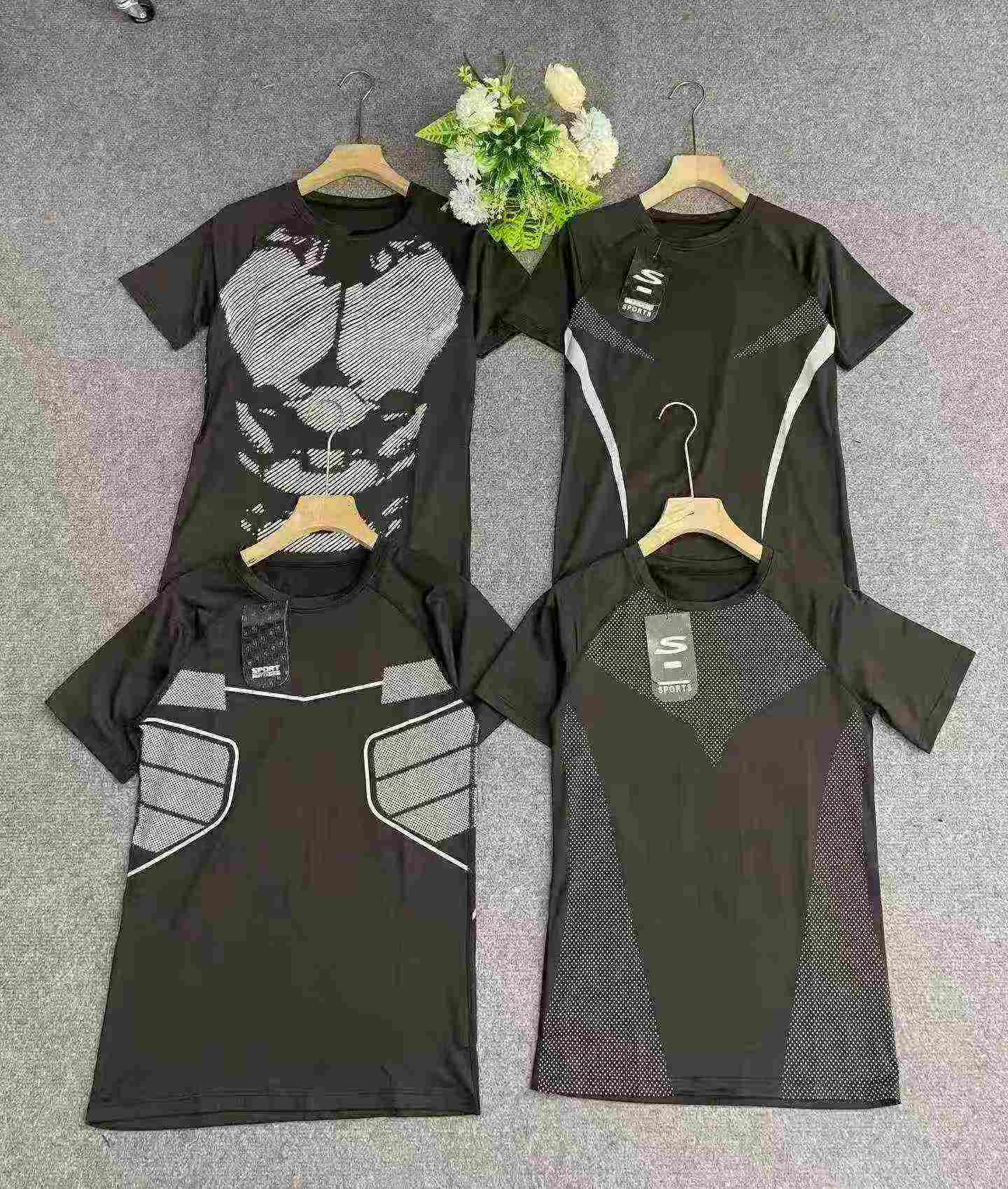 Clearance Bulk Breathable Quick Dry High Stretch Sports Gym Short Sleeve T-Shirts Wholesale Export - Image 1