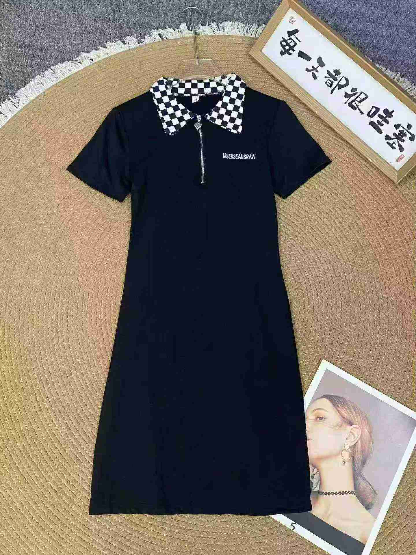 Bulk Wholesale Sexy Women's Checkerboard Polo Short Dress Chinese Clothing Stock Lots - Image 1