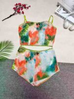 Sexy European-American Fashion Tie-dye Velvet Camisole & Shorts Two Piece Set Chinese Clothing Stock Wholesale Export - Image 1