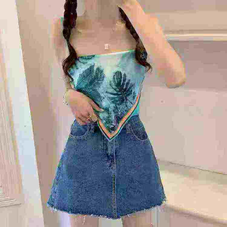 Sexy European-American Style Printed Cropped Bandeau Wrap Vest Bulk Wholesale Clothing Stock - Image 1