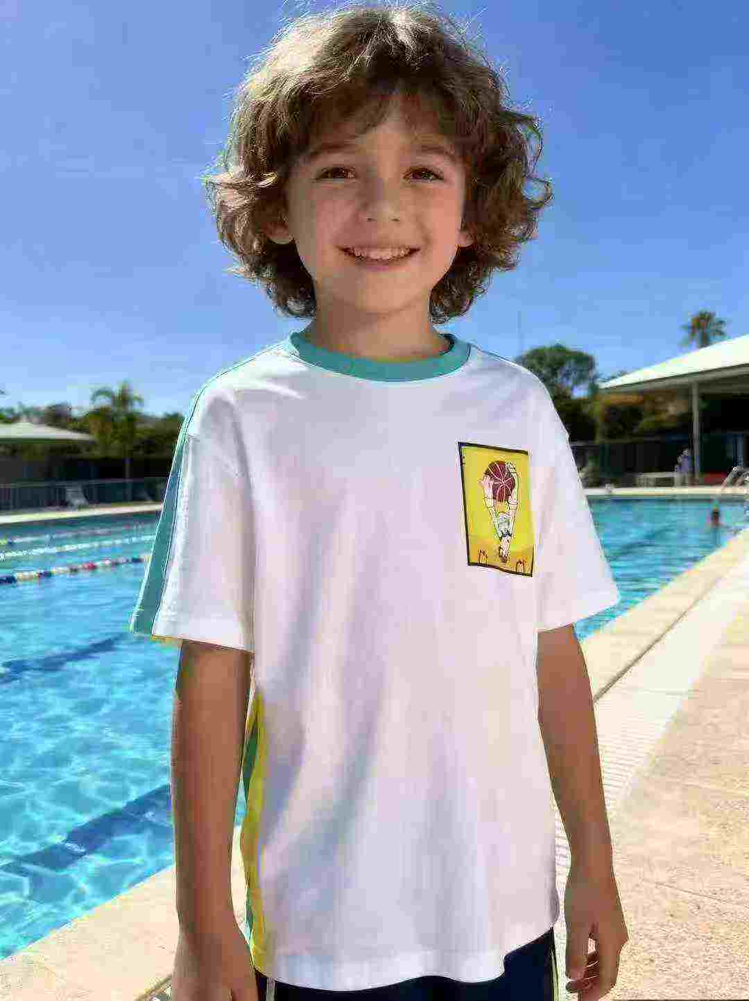 Bulk Wholesale Brand Kids Color-block T-Shirts | Chinese Clothing Stock Lots - Image 1