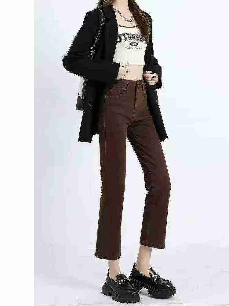 Spring Summer New Arrival High Stretch Vintage Cigarette Denim Jeans Bulk Stock For Wholesale Export - Image 1