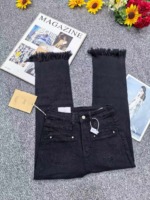 Clearance Stock 100 Pieces Spring Summer Women's Stretchy Slim Frayed Multi-Pocket Jeans - Image 8