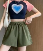 New Summer Casual Loose Drawstring High Waist Cotton Sports Shorts, 3 Colors, Sizes M-2XL, 620 Pieces Bulk Stock Wholesale - Image 3