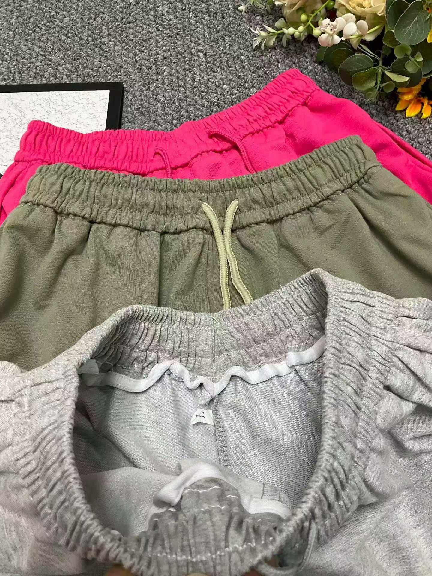 New Summer Casual Loose Drawstring High Waist Cotton Sports Shorts, 3 Colors, Sizes M-2XL, 620 Pieces Bulk Stock Wholesale - Image 2