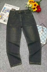 Spring Summer Vintage Retro Half Elastic Waist Plus Size Harem Dad Jeans, XS-4XL, Approximately 370 Pieces Bulk Stock - Image 1