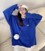 New Autumn Winter Korean Style Loose Fake Two-piece Oversized Drop Shoulder Crew Neck Polar Fleece Pullover Sweater Around 200 Pcs - Image 7