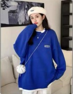 New Autumn Winter Korean Style Loose Fake Two-piece Oversized Drop Shoulder Crew Neck Polar Fleece Pullover Sweater Around 200 Pcs - Image 6