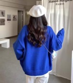 New Autumn Winter Korean Style Loose Fake Two-piece Oversized Drop Shoulder Crew Neck Polar Fleece Pullover Sweater Around 200 Pcs - Image 5
