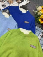 New Autumn Winter Korean Style Loose Fake Two-piece Oversized Drop Shoulder Crew Neck Polar Fleece Pullover Sweater Around 200 Pcs - Image 2