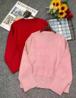 110 Pieces Autumn Winter Thickened Core Spun Yarn Loose Drop Shoulder Crew Neck Sweaters Stock Clearance - Image 9