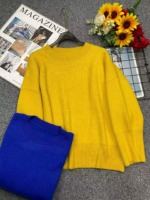 110 Pieces Autumn Winter Thickened Core Spun Yarn Loose Drop Shoulder Crew Neck Sweaters Stock Clearance - Image 8
