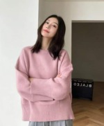 110 Pieces Autumn Winter Thickened Core Spun Yarn Loose Drop Shoulder Crew Neck Sweaters Stock Clearance - Image 5