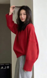 110 Pieces Autumn Winter Thickened Core Spun Yarn Loose Drop Shoulder Crew Neck Sweaters Stock Clearance - Image 4