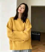 110 Pieces Autumn Winter Thickened Core Spun Yarn Loose Drop Shoulder Crew Neck Sweaters Stock Clearance - Image 3