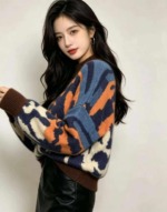 Autumn Winter Brand Original Leopard Jacquard Lantern Sleeve Mink Fleece Pullover Sweater | Around 80 Pcs | Bulk Clearance - Image 8