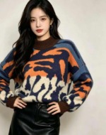 Autumn Winter Brand Original Leopard Jacquard Lantern Sleeve Mink Fleece Pullover Sweater | Around 80 Pcs | Bulk Clearance - Image 7