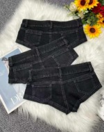 Summer New Sexy Club High Stretch Triangle Denim Micro Shorts, Approx 200 Pieces Bulk Clearance Wholesale - Image 9