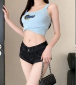 Summer New Sexy Club High Stretch Triangle Denim Micro Shorts, Approx 200 Pieces Bulk Clearance Wholesale - Image 5