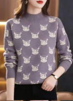 New Autumn Winter Korean Lazy Style Loose Jacquard Core-spun Yarn Pullover Sweater, About 110 Pcs, Bulk Clearance Wholesale - Image 6
