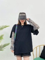 Spring Summer New Design Patchwork Paisley Sleeve Fake Two Piece Loose Oversized One Size Knit Tops, 260 Pieces - Image 7