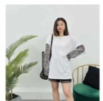 Spring Summer New Design Patchwork Paisley Sleeve Fake Two Piece Loose Oversized One Size Knit Tops, 260 Pieces - Image 5
