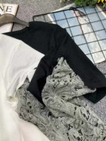 Spring Summer New Design Patchwork Paisley Sleeve Fake Two Piece Loose Oversized One Size Knit Tops, 260 Pieces - Image 3