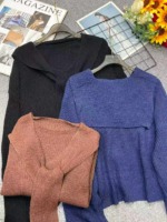 Spring New Fake Two-piece Loose Plain Knit Sweater - 132 Pieces - Bulk Stock Wholesale - Image 8