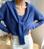 Spring New Fake Two-piece Loose Plain Knit Sweater - 132 Pieces - Bulk Stock Wholesale - Image 6