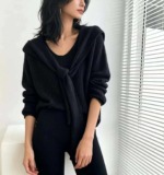 Spring New Fake Two-piece Loose Plain Knit Sweater - 132 Pieces - Bulk Stock Wholesale - Image 3