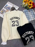 Spring Viral Retro Fake Two-piece Jacquard Loose Crewneck Pullover Sweater, Approx 70 Pcs Bulk Stock Lot - Image 9