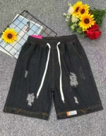 New Summer Men's Elastic Waist Ripped Denim Shorts | 1080 Pcs Bulk Stock Wholesale Export - Image 1
