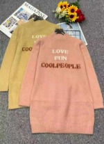 Around 120 Pcs Autumn Winter New Letter Jacquard Thickened Waterproof Mink Cashmere Mid-length Pullover Sweater Clearance - Image 9