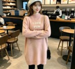 Around 120 Pcs Autumn Winter New Letter Jacquard Thickened Waterproof Mink Cashmere Mid-length Pullover Sweater Clearance - Image 3